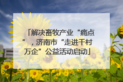 解决畜牧产业“痛点”，济南市“走进千村万企”公益活动启动